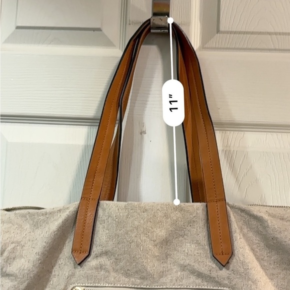 Anthropologie Vacay Tan Linen Shoulder Tote Bag Beach Vacation Bag - Picture 12 of 15